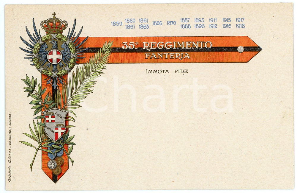 1918 WW1 - 35° Reggimento Fanteria - Cartolina ILLUSTRATA FP NV  Cartolina d'epoca, non viaggiata.CONDIZIONI: GOODFORMATO: FP    originale e autentica 1