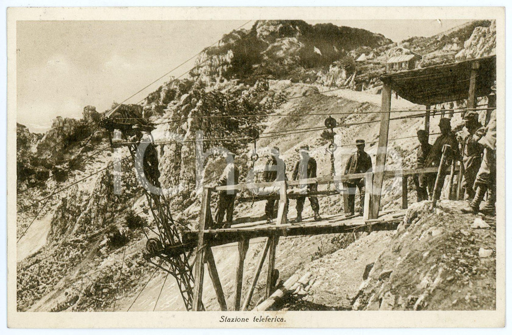 1920 WW1 - GUERRA D'ITALIA Stazione teleferica *Cartolina BESTETTI & TUMMINELLI  Cartolina d'epoca, viaggiata.CONDIZIONI: goodFORMATO: FP    originale e autentica 1