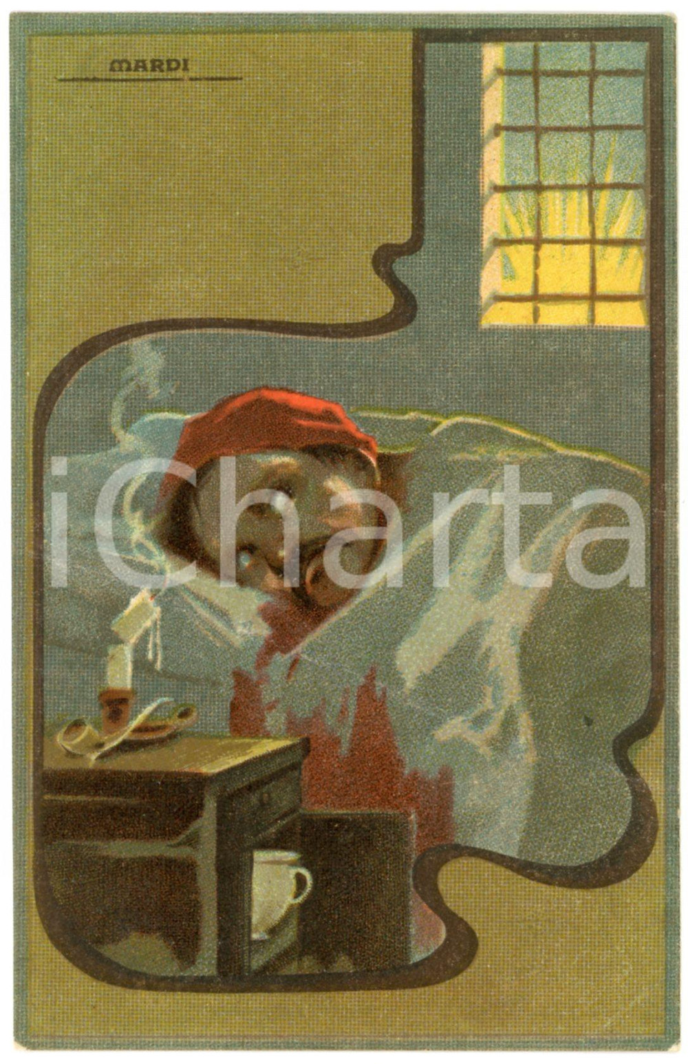1900 ca HUMOUR - MARDI L'homme a peur des explosions - Carte postale FP NV  Cartolina d'epoca, non viaggiata. FAIR/discreto Lievi smussature agli angoli, profonda piegatura all'angolo inferiore destro Formato: FP originale e autentica 1