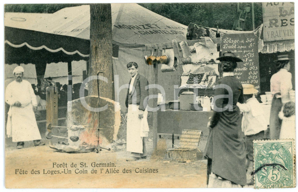 1906 FORÃŠT DE ST. GERMAIN FÃªte des Loges - Cuisines - Carte postale ANIMEE  Cartolina postale d'epoca, viaggiata.CONDIZIONI: G FORMATO: FP    originale e autentica 1