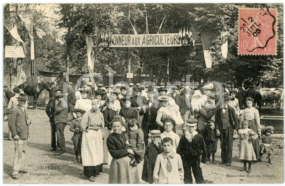 1905 CHARMES (VOSGES, FRANCE) Concours Agricole - Carte postale ANIMEE CPA  Cartolina postale d'epoca, viaggiata.CONDIZIONI: GFORMATO: FP    originale e autentica 1