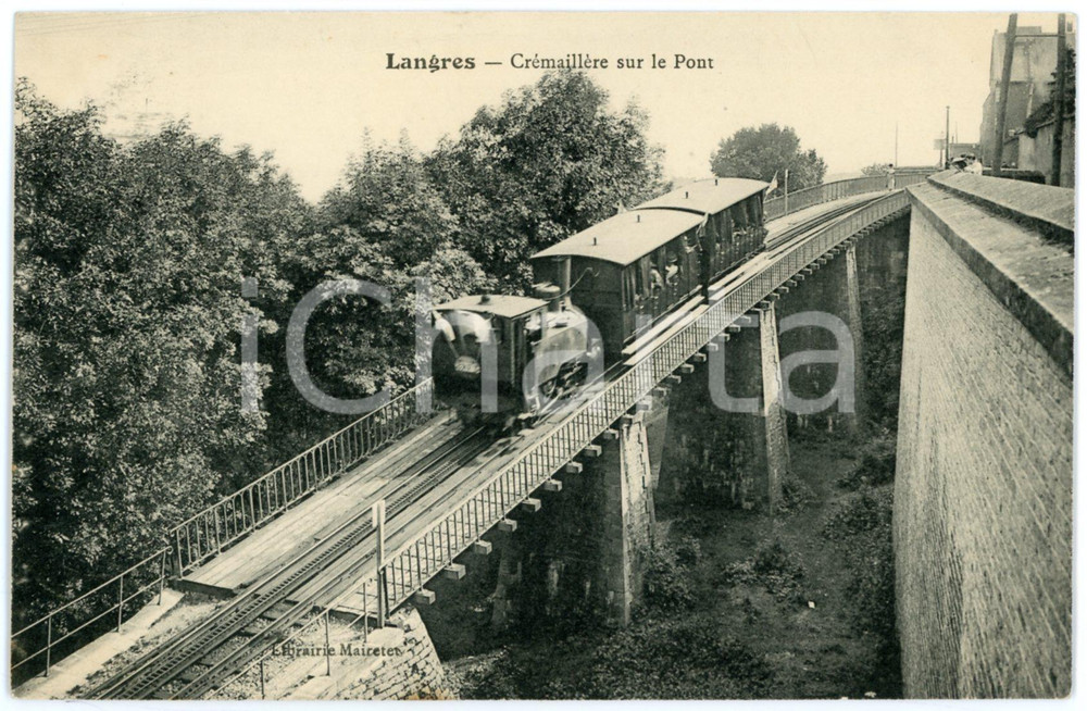 1910 ca LANGRES - FRANCE CrÃ©maillÃ¨re sur le pont - Carte postale FP NV  Cartolina postale d'epoca, non viaggiata. FAIR/discreto Lievi smussature agli angoli Formato: FP originale e autentica 1