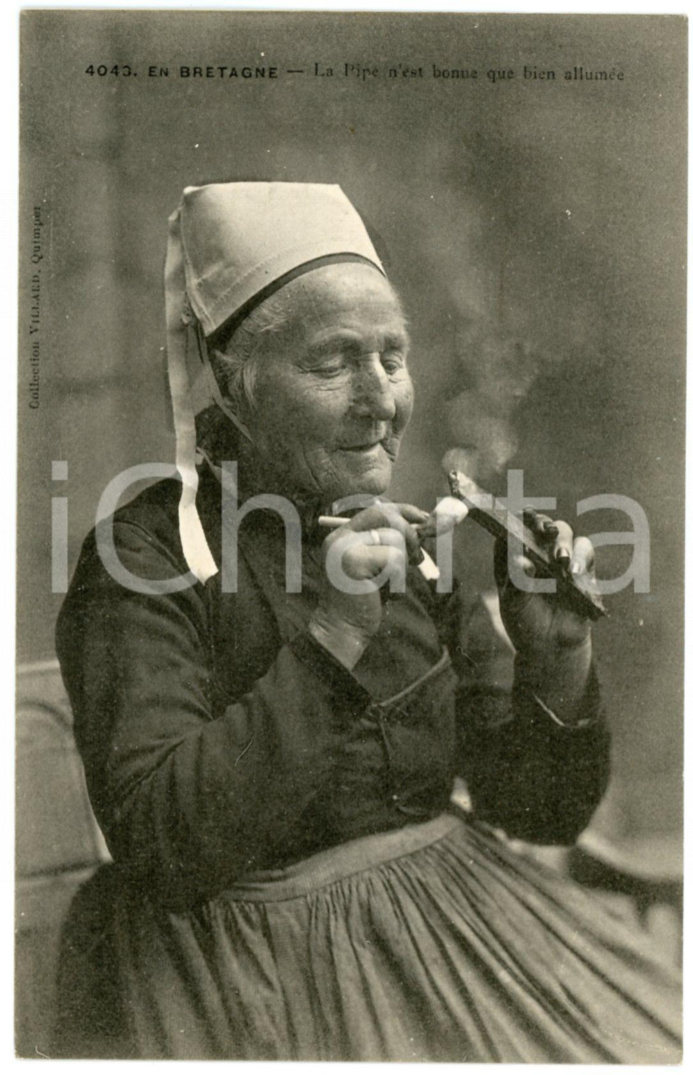 1910 ca FRANCE BRETAGNE La Pipe n'est bonne que bien allumÃ©e - Carte postale Cartolina postale d'epoca, non viaggiata.CONDIZIONI: GFORMATO: FP    originale e autentica 1