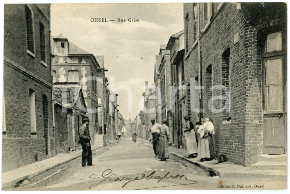 1915 OISSEL (Seine Maritime, FRANCE) Rue Grise - Carte postale CPA ANIMEE  Cartolina postale d'epoca, viaggiata (francobollo mancante).CONDIZIONI: GFORMATO: FP    originale e autentica 1