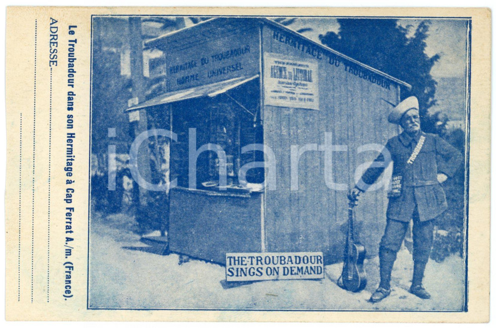 1930 FRANCE Le Troubadour dans son hermitage à CAP FERRAT - Carte postale  Cartolina postale d'epoca, non viaggiata, con testo di presentazione al verso.CONDIZIONI: GFORMATO: FP    originale e autentica 1