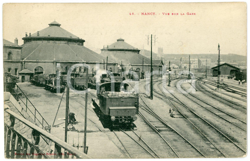 1900 ca NANCY (FRANCE) Vue sur la gare - Carte postale ANIMEE CPA  Cartolina postale d'epoca, non viaggiata.CONDIZIONI: GFORMATO: FP    originale e autentica 1