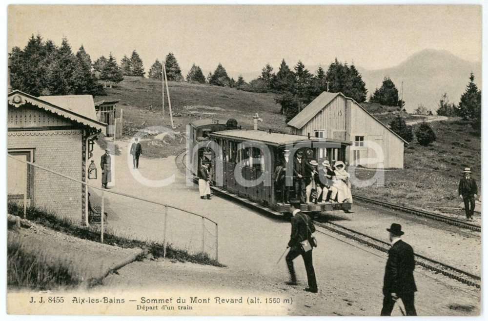1910 ca AIX-LES-BAINS Sommet du Mont REVARD - Départ d'un train *Postcard  Cartolina postale d'epoca, non viaggiataCONDIZIONI: GFORMATO: FP    originale e autentica 1