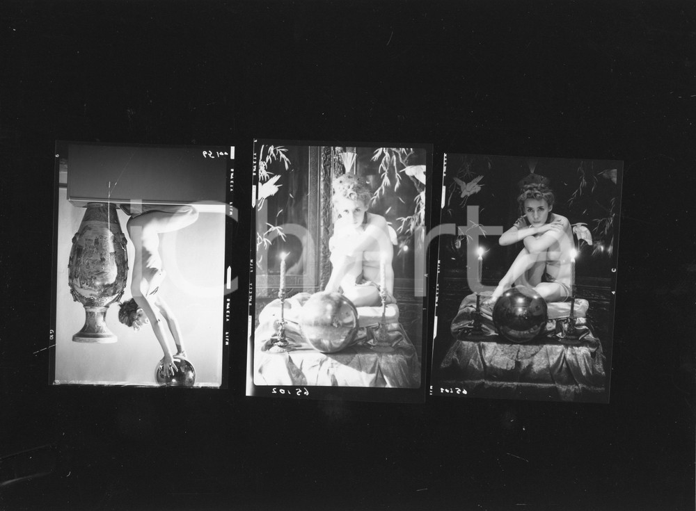 1965 ca VINTAGE EROTIC Nude woman with ball and vase - Photo 3 proofs VAN DOREN Fotografia originale di Raymond Van Doren, composta da 3 provini di nudo.FORMATO: 18x24 cmCONDIZIONI: FAIR (piegatura laterale da graffetta)    originale e autentica 1