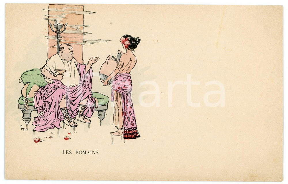 1905 ca ART NOUVEAU Artist Henry MORIN - Les Romains - Vintage postcard  Cartolina postale d'epoca, non viaggiata.CONDIZIONI: GFORMATO: FP    originale e autentica 1