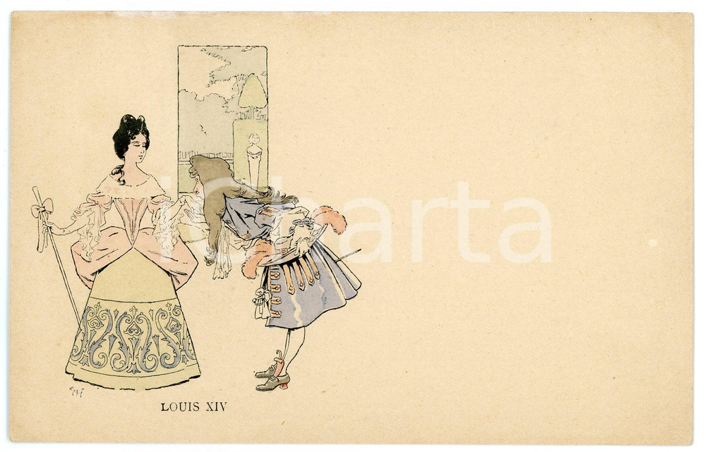 1905 ca ART NOUVEAU Artist Henry MORIN - Louis XIV - Vintage postcard  Cartolina postale d'epoca, non viaggiata.CONDIZIONI: GFORMATO: FP    originale e autentica 1