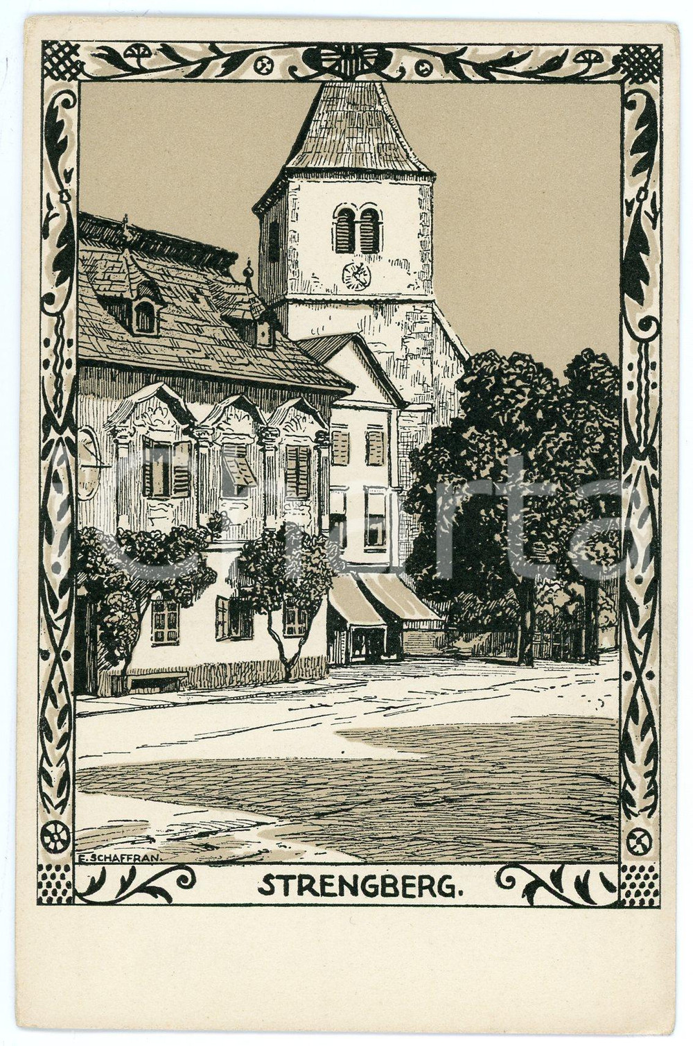 1910 ca AUSTRIA - STRENGBERG - Postcard ill. E. SCHAFFRAN  Cartolina postale d'epoca, non viaggiata. GOOD/buono  Formato: FP originale e autentica 1