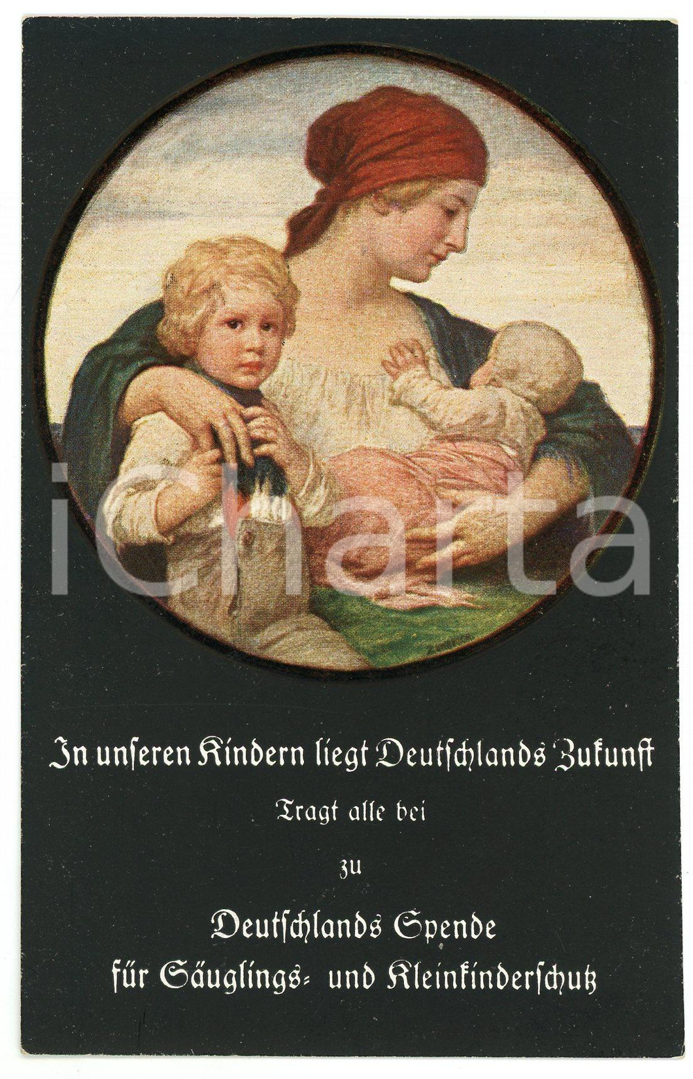 1910 ca DEUTSCHLANDS Spende für Säuglings und Kleinkinderschutz - Postcard  Cartolina postale d'epoca, non viaggiata. GOOD/buono  Formato: 9x14 cm originale e autentica 1