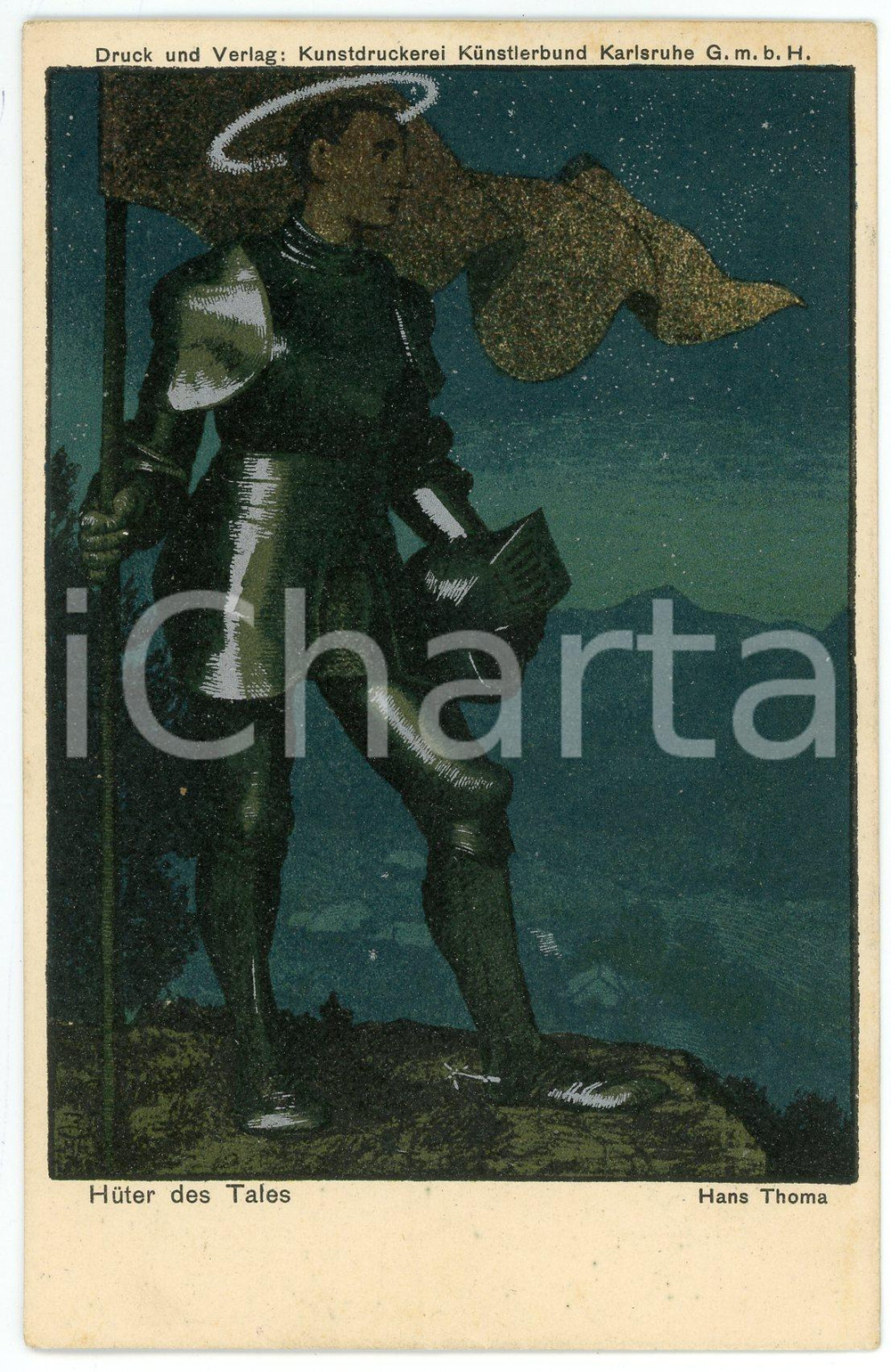 1910 ca GERMANY - Artist Hans THOMA - Hüter des Tales - AK Postcard  Cartolina postale d'epoca, non viaggiata. GOOD/buono  Formato: 9x14 cm originale e autentica 1