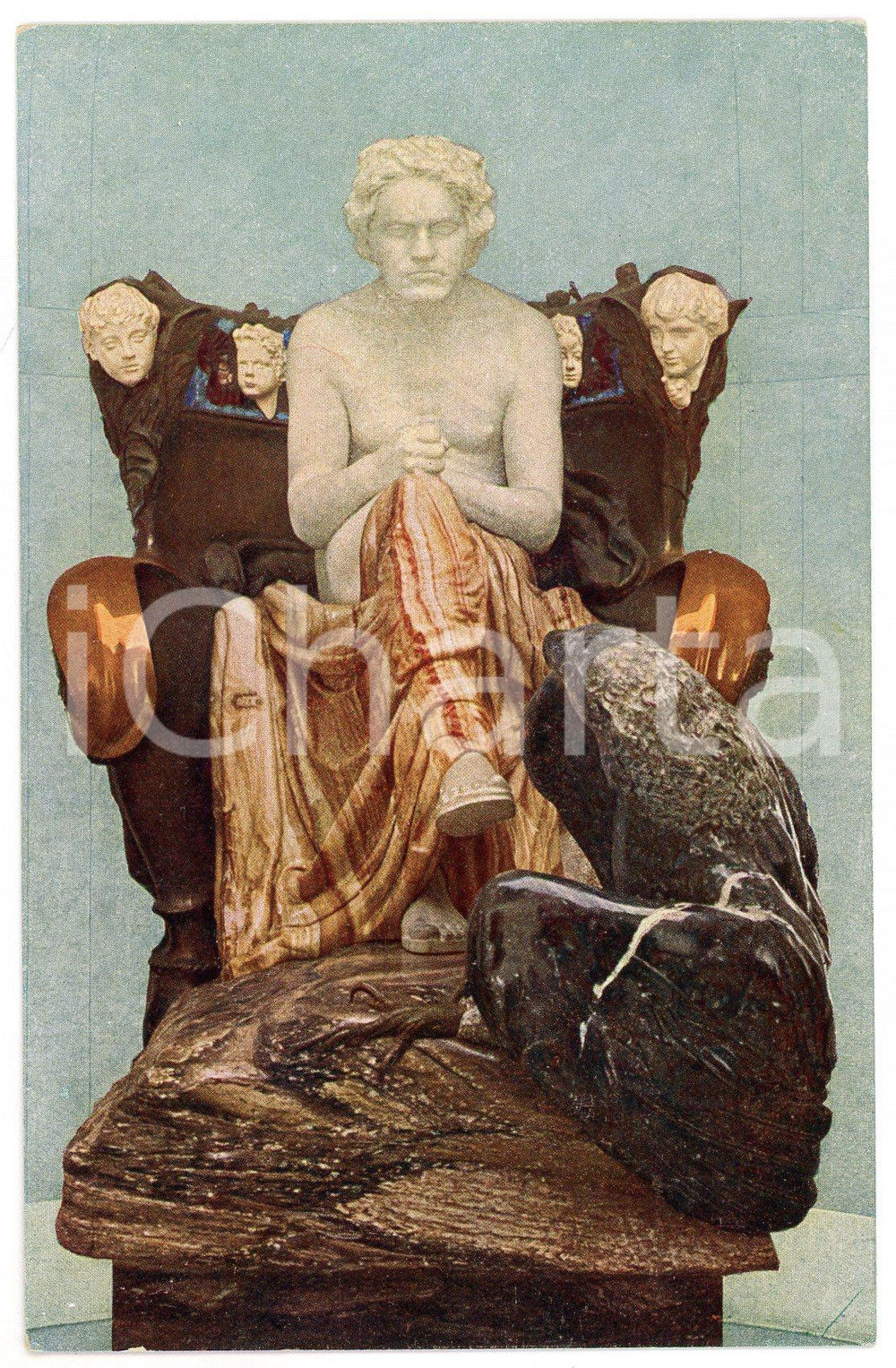 1910 ca LEIPZIG Museum der bildenden Kunste - Max KLINGER, Beethoven *Postcard Cartolina postale d'epoca, illustrata, non viaggiata.CONDIZIONI: GFORMATO: FP    originale e autentica 1