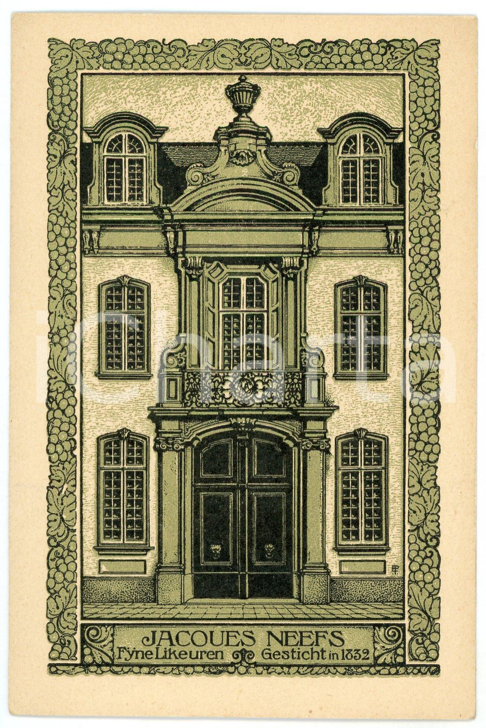1910 ca BELGIUM ANTWERPEN Jacques NEEFS Fyne Likeuren - Postcard Cartolina postale d'epoca, pubblicitaria, priva di stampa al verso.CONDIZIONI: GFORMATO: FP    originale e autentica 1