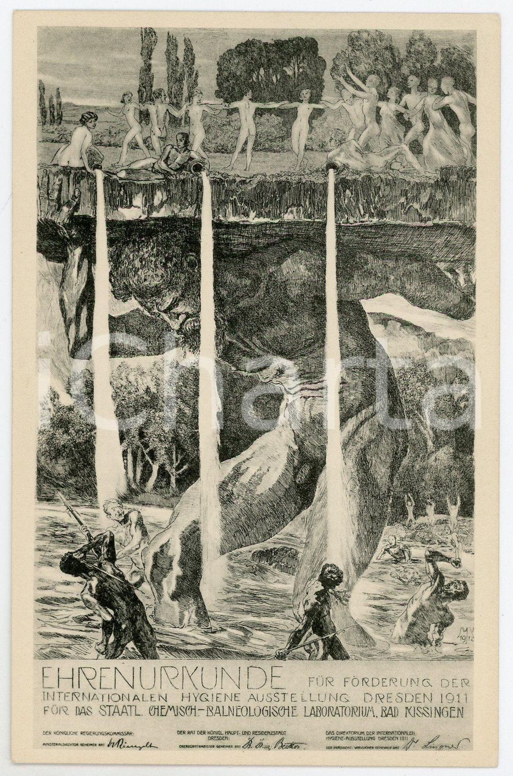 1911 DRESDEN Internationalen Hygiene Ausstellung - BAD KISSINGEN - Postcard Cartolina postale d'epoca, non viaggiata.CONDIZIONI: GFORMATO: FP    originale e autentica 1