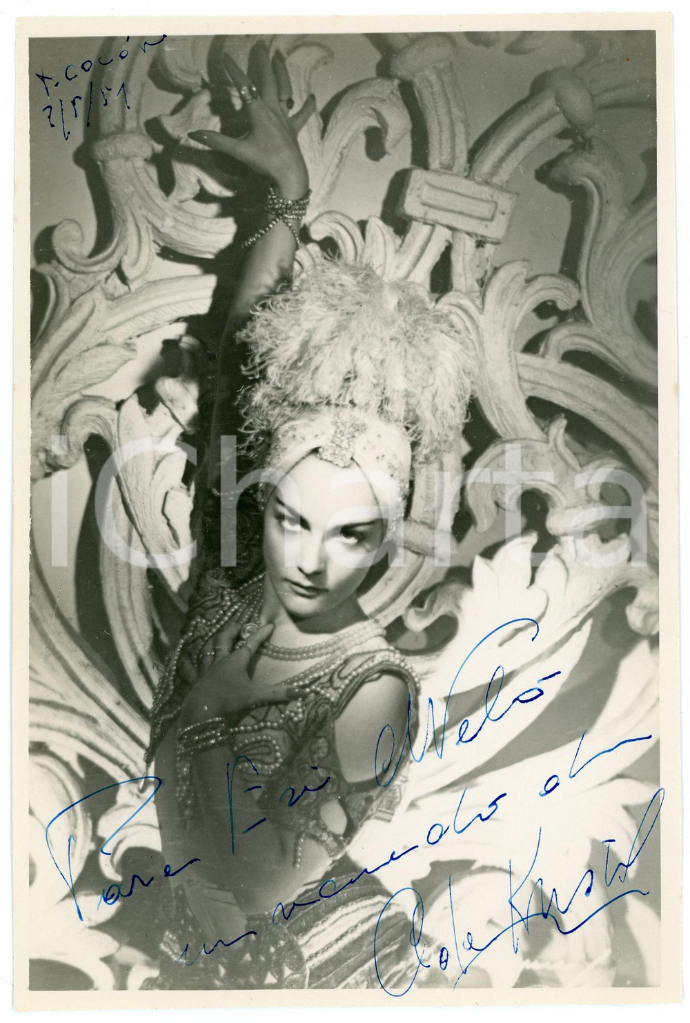 1951 BUENOS AIRES Ada KRISTEL primera bailarina Teatro Colón- AUTOGRAPHED Photo Fotografia d'epoca, con messaggio autografo. CONDIZIONI: F (piegatura angolare)FORMATO: 12x18 cm     originale e autentica 1
