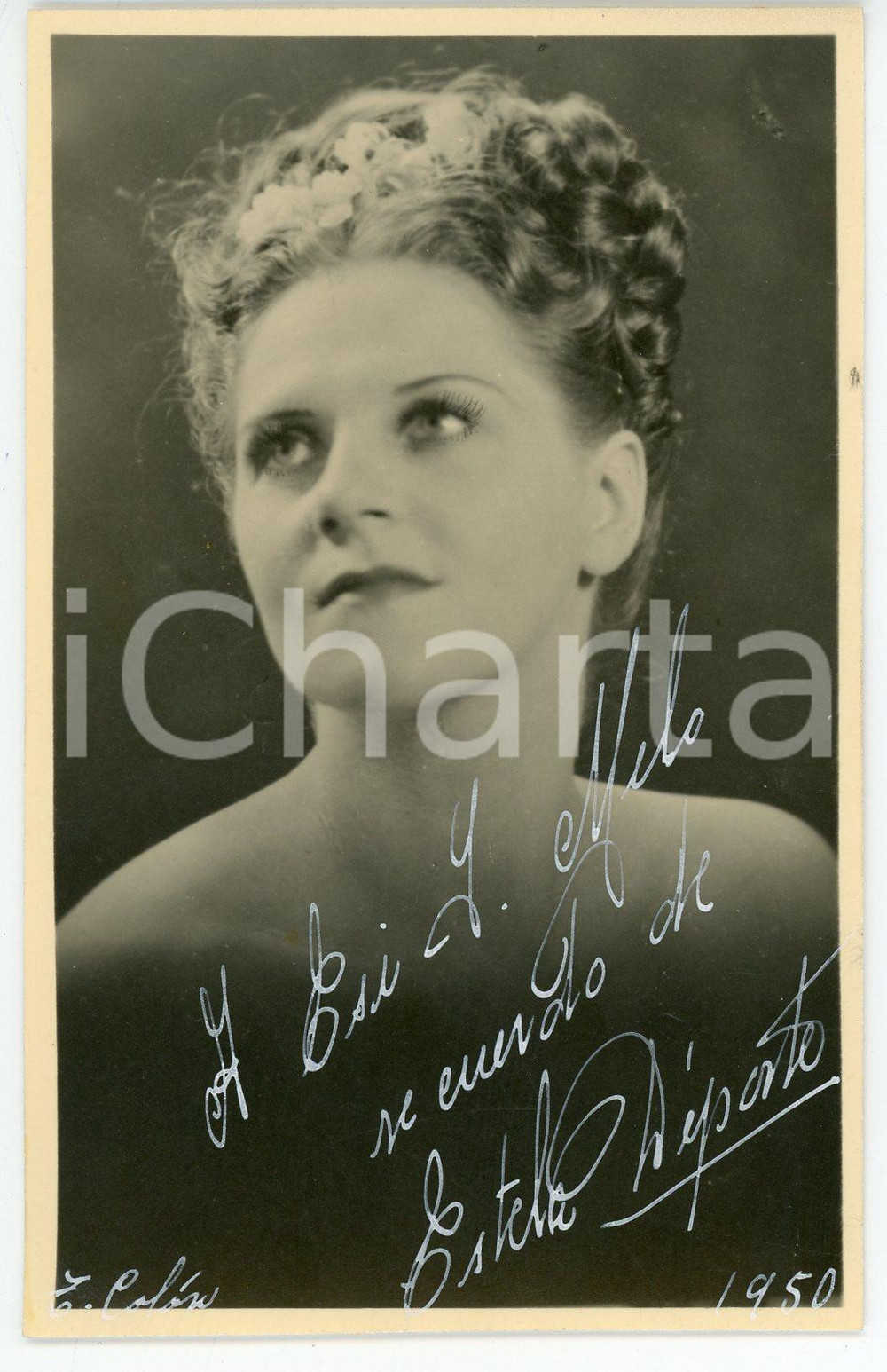 1950 BUENOS AIRES Teatro Colon - Estela DEPORTE - Dancer *AUTOGRAPHED Photo 9x14 Fotografia d'epoca, con messaggio autografo. CONDIZIONI: GFORMATO: 9x14 cm     originale e autentica 1