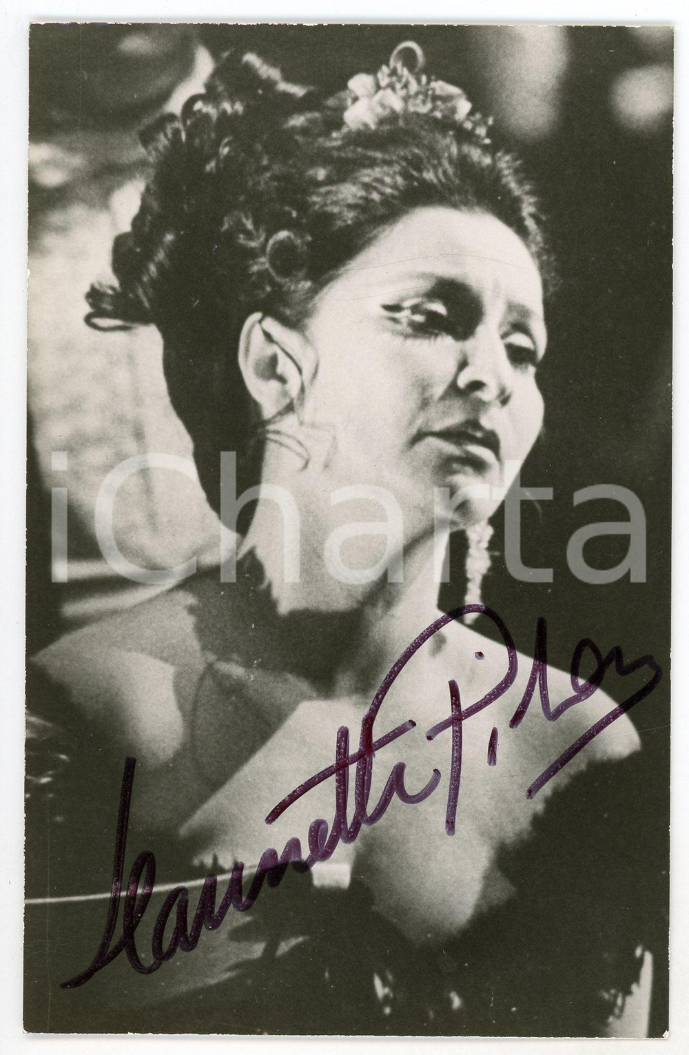 1971 Jeannette PILOU Greek soprano - AUTOGRAPHED Photo 9x14 cm Fotografia d'epoca, con autografo.  GOOD/buono  Formato: 9x14 cm originale e autentica 1