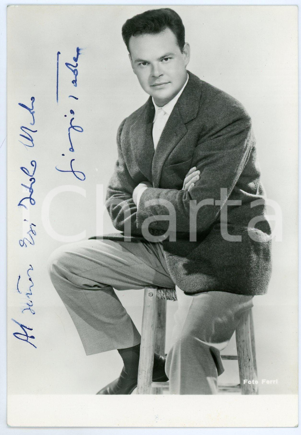 1970 LIRICA Giorgio TADEO basso - Foto con AUTOGRAFO 10x15 cm Fotografia d'epoca, con autografo. CONDIZIONI: GFORMATO: 10x15 cm     originale e autentica 1