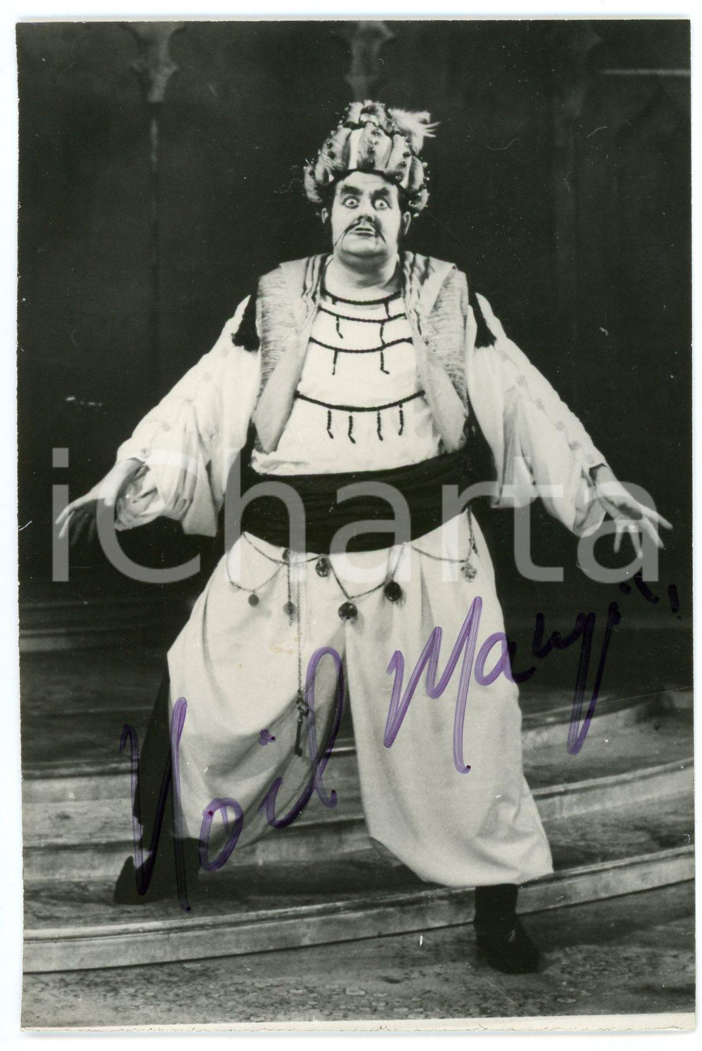 1970 Noel MANGIN bass as Osmin "Die Entführung aus dem Serail" AUTOGRAPHED Photo Fotografia d'epoca, con autografo. CONDIZIONI: GFORMATO: 9x14 cm     originale e autentica 1