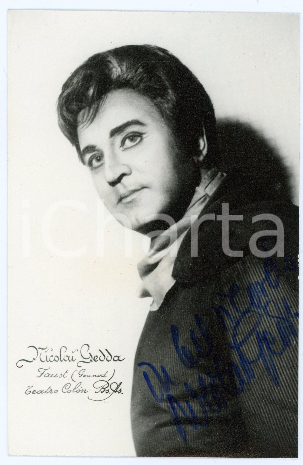 1971 BUENOS AIRES Nicolai GEDDA tenor as Faust - AUTOGRAPHED photo 10x15 cm Fotografia d'epoca, con autografo. CONDIZIONI: GFORMATO: 10x15 cm     originale e autentica 1