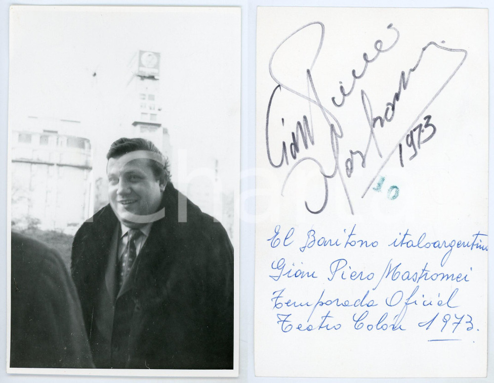 1973 LIRICA Baritono Gian Piero MASTROMEI - Foto con AUTOGRAFO 9x14 cm Fotografia seriale d'epoca, con autografo. CONDIZIONI: GFORMATO: 9x14 cm     originale e autentica 1