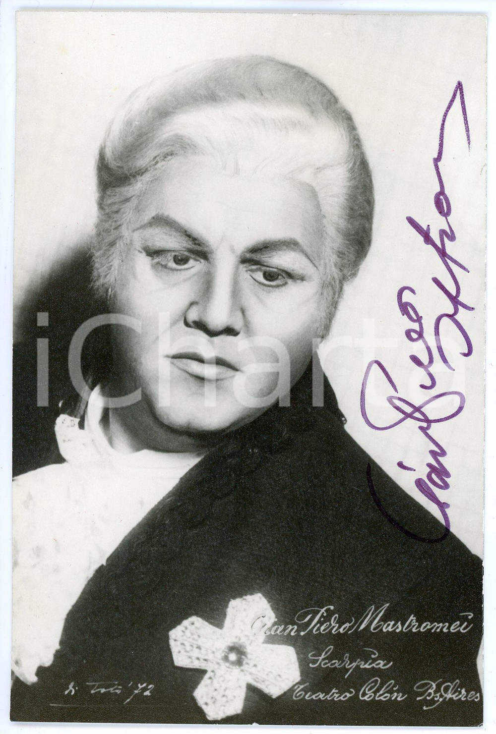 1972 BUENOS AIRES Gian Piero MASTROMEI - Scarpia in "Tosca" - Foto con AUTOGRAFO Fotografia  d'epoca, con autografo. CONDIZIONI: GFORMATO: 10x15 cm     originale e autentica 1