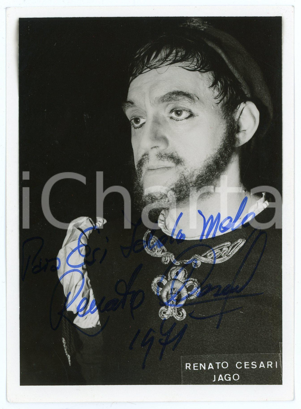 1971 LIRICA Baritono Renato CESARI - Jago in "Otello" - Foto AUTOGRAFO 11x15 cm Fotografia d'epoca, con autografo. CONDIZIONI: GFORMATO: 11x15 cm    originale e autentica 1