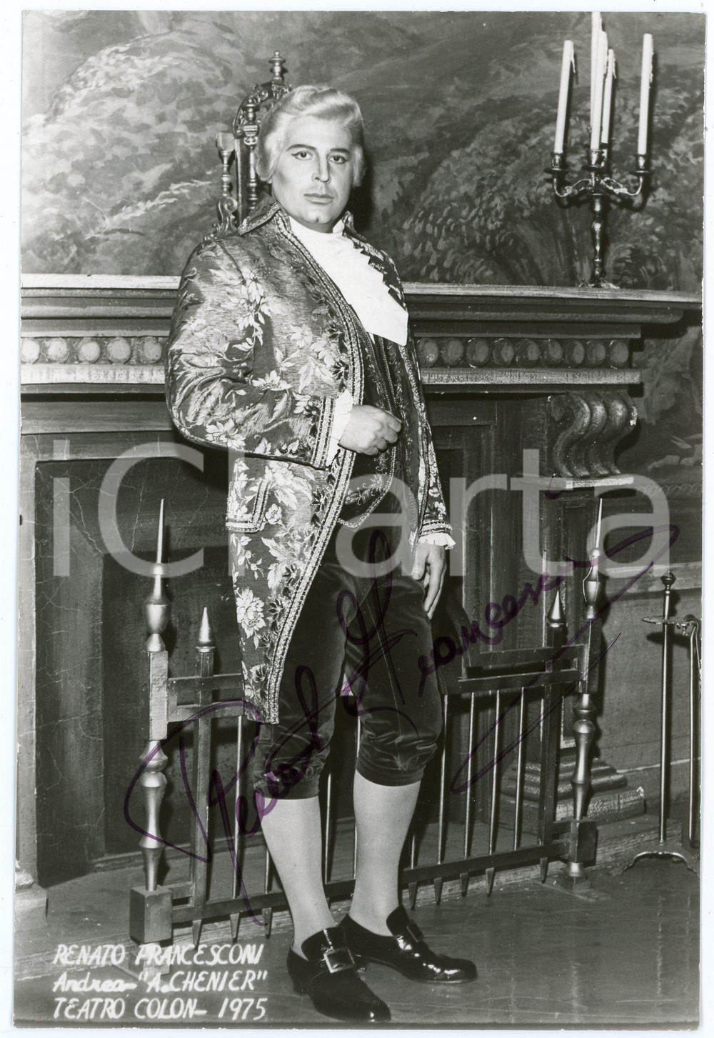 1975 BUENOS AIRES Tenore Renato FRANCESCONI in "Andrea Chénier" *Foto AUTOGRAFO Fotografia d'epoca, con autografo. CONDIZIONI: GFORMATO: 12x18 cm    originale e autentica 1