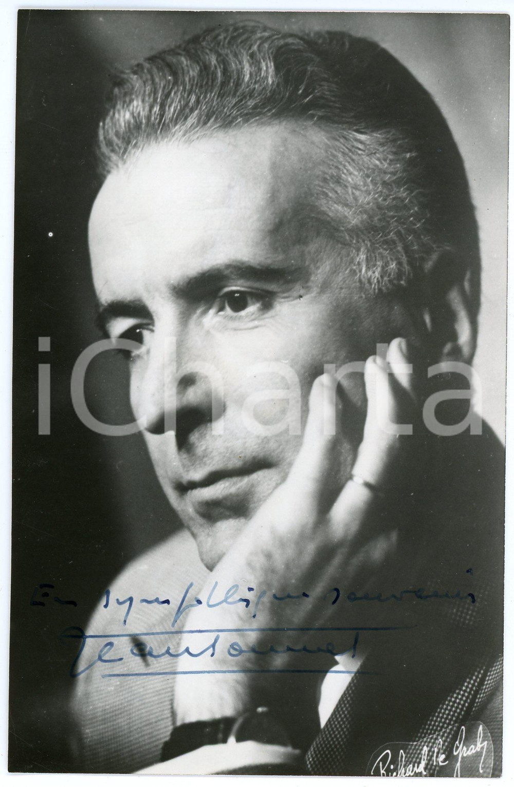 1961 Jean FOURNET conductor - AUTOGRAPHED Photo 10x15 cm Fotografia d'epoca, con autografo. CONDIZIONI: G (minima piegatura angolare)FORMATO: 10x15 cm     originale e autentica 1