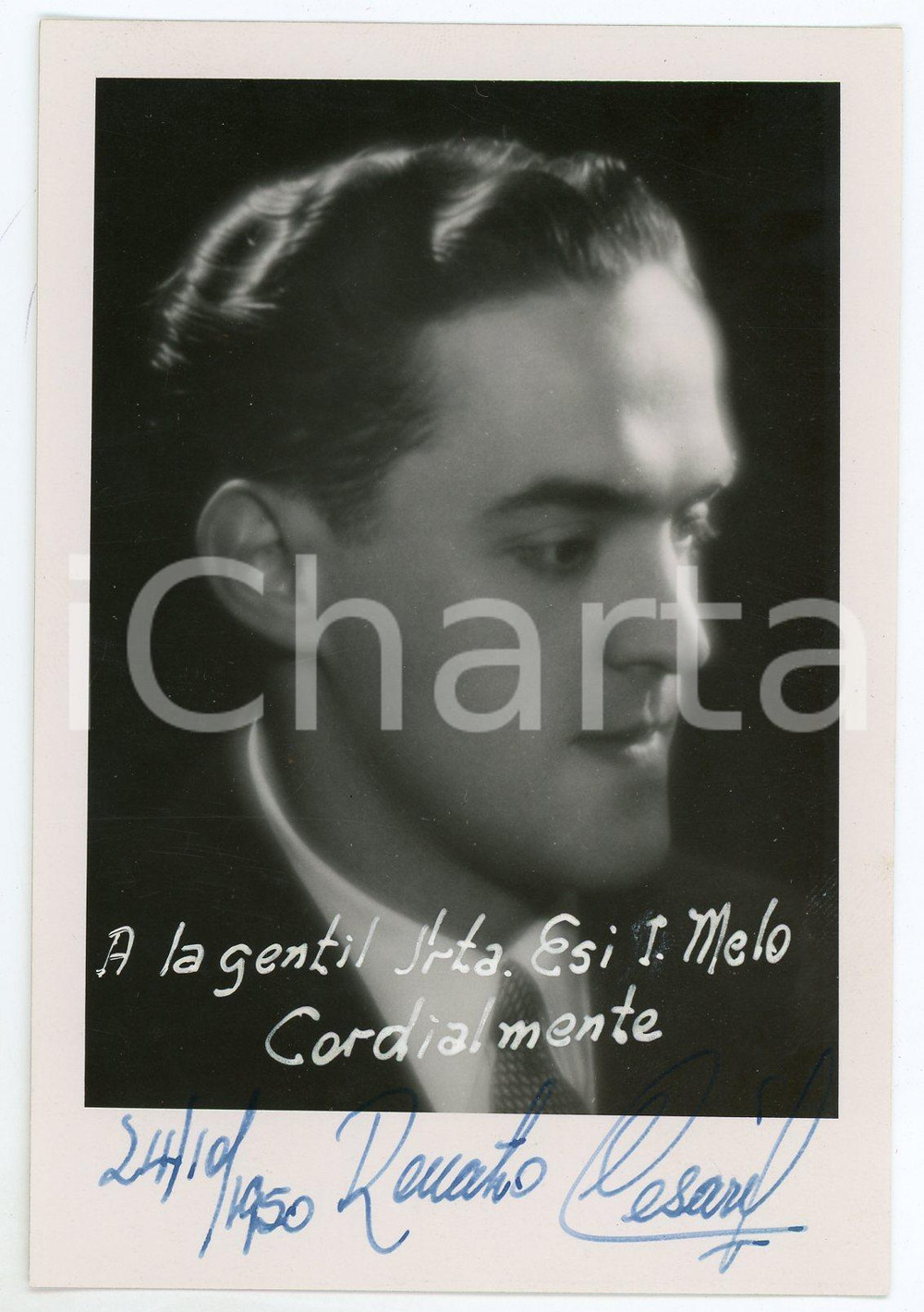 1950 Baritono Renato CESARI - Fotografia con AUTOGRAFO 9x14 cm Fotografia d'epoca, con autografo. CONDIZIONI: GFORMATO: 9x14 cm    originale e autentica 1