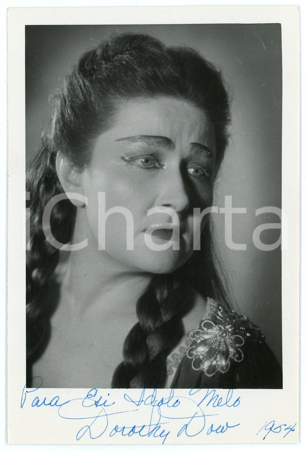 1954 Soprano Dorothy DOW - "Norma"- AUTOGRAPHED photo 10x15 cm Fotografia d'epoca, con autografo.CONDIZIONI: GFORMATO: 10x15 cm     originale e autentica 1
