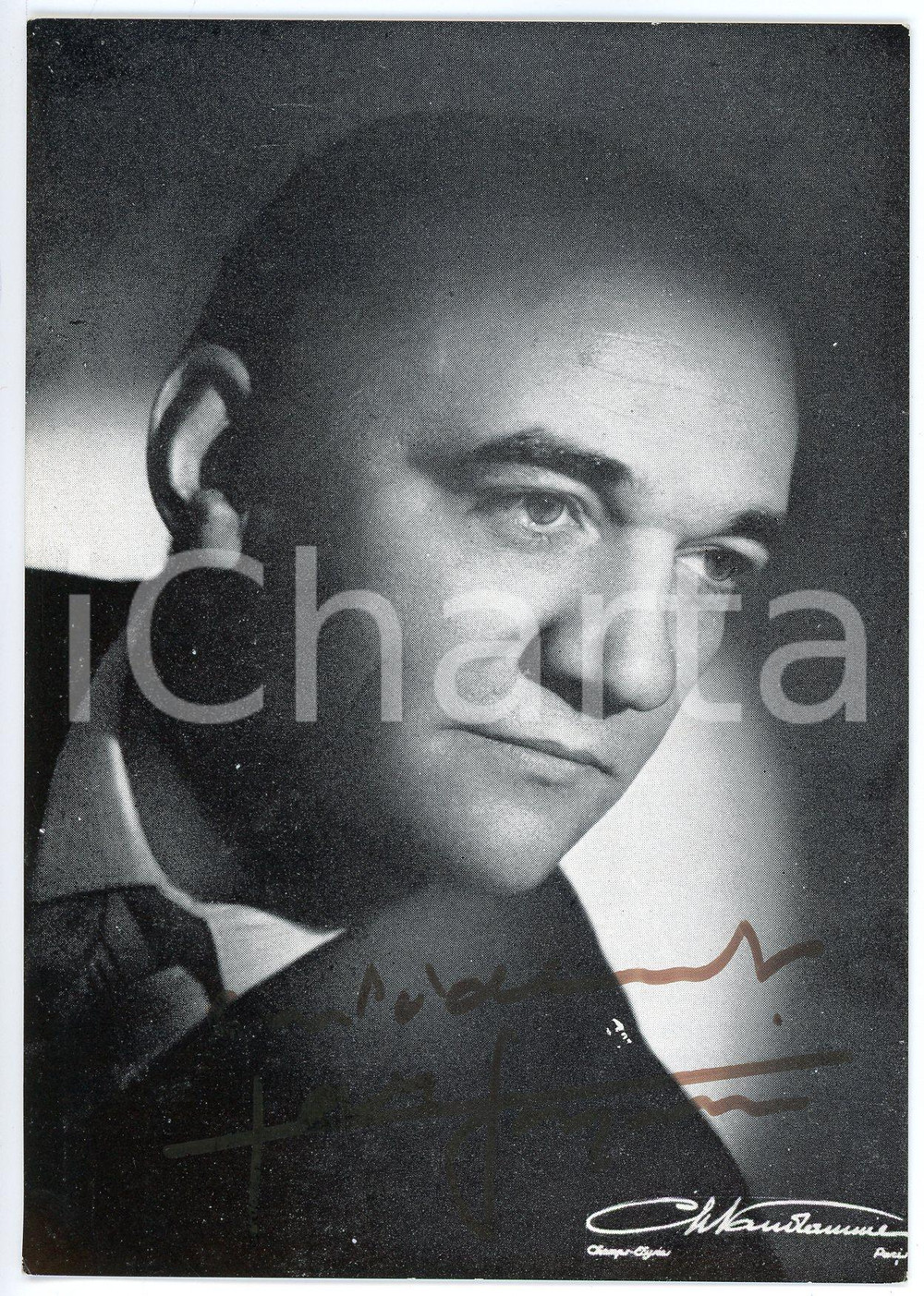 1973 LIRICA Baritono Gabriel BACQUIER - Foto con AUTOGRAFO 10x15 cm Fotografia d'epoca, con messaggio autografo. CONDIZIONI: GFORMATO: 10x15 cm     originale e autentica 1