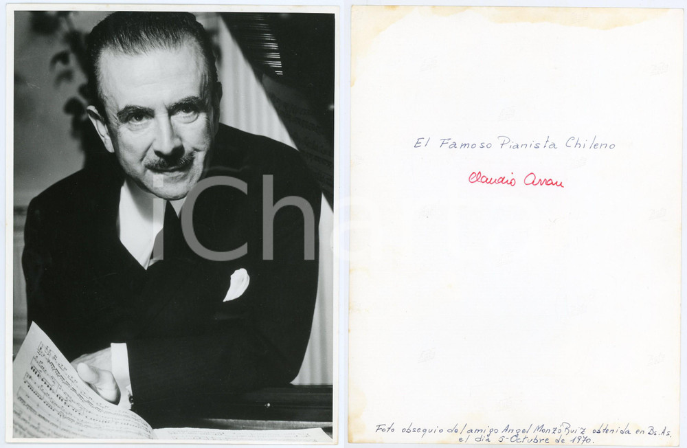 1970 Claudio ARRAU Chilean pianist - AUTOGRAPHED photo 18x24 cm Fotografia d'epoca con autografo. CONDIZIONI: GFORMATO: 18x24 cm    originale e autentica 1