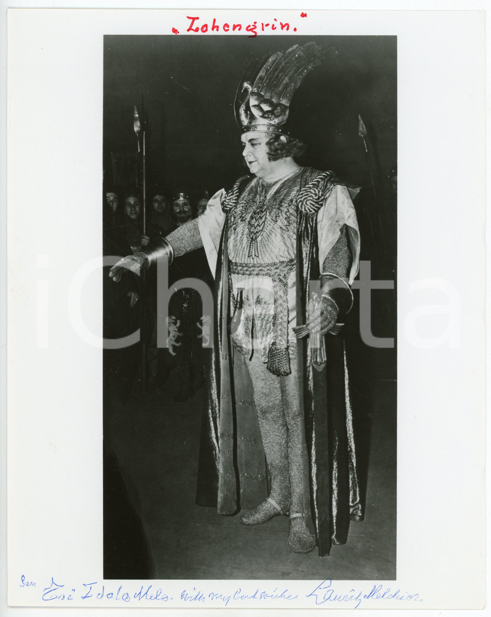 1960 ca Tenor Lauritz MELCHIOR - "Lohengrin" - AUTOGRAPHED photo 20x26 cm Fotografia d'epoca con autografo. CONDIZIONI: GFORMATO:  20x26 cm    originale e autentica 1