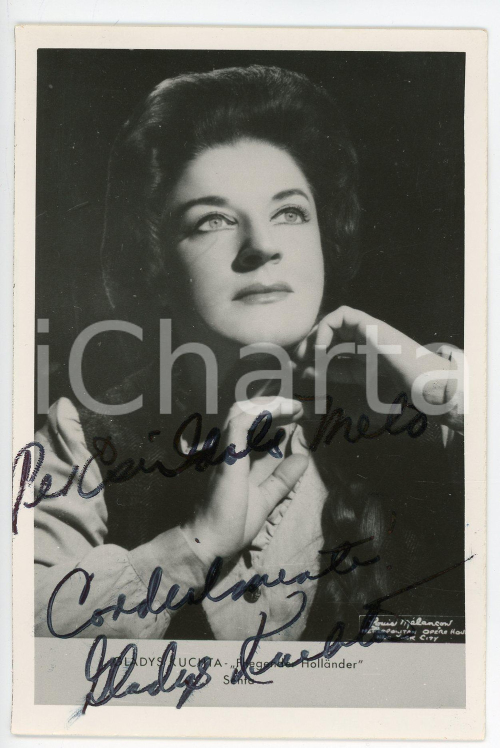 1965 Gladys KUCHTA soprano - "Fliegende Holländer" AUTOGRAPHED photo 10x15 cm Fotografia d'epoca, con autografo. CONDIZIONI: GFORMATO: 10x15 cm    originale e autentica 1