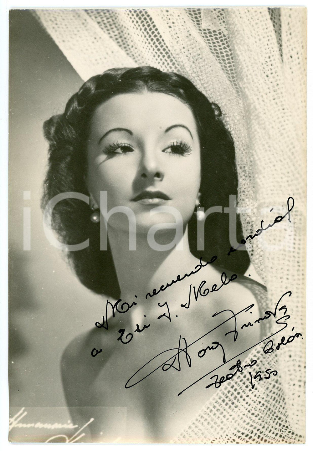 1950 BUENOS AIRES Teatro Colón-  Ballerina Nora IRINOVA - AUTOGRAPHED photo Fotografia d'epoca, con autografo. CONDIZIONI: GFORMATO:  10x15 cm     originale e autentica 1