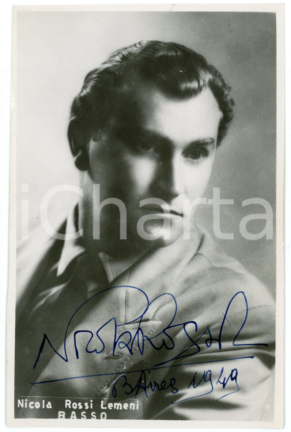 1949 LIRICA Basso Nicola ROSSI-LEMENI - Foto con AUTOGRAFO 12x18 cm Fotografia d'epoca, con autografo. CONDIZIONI: F (piccole piegature)FORMATO: 12x18 cm     originale e autentica 1