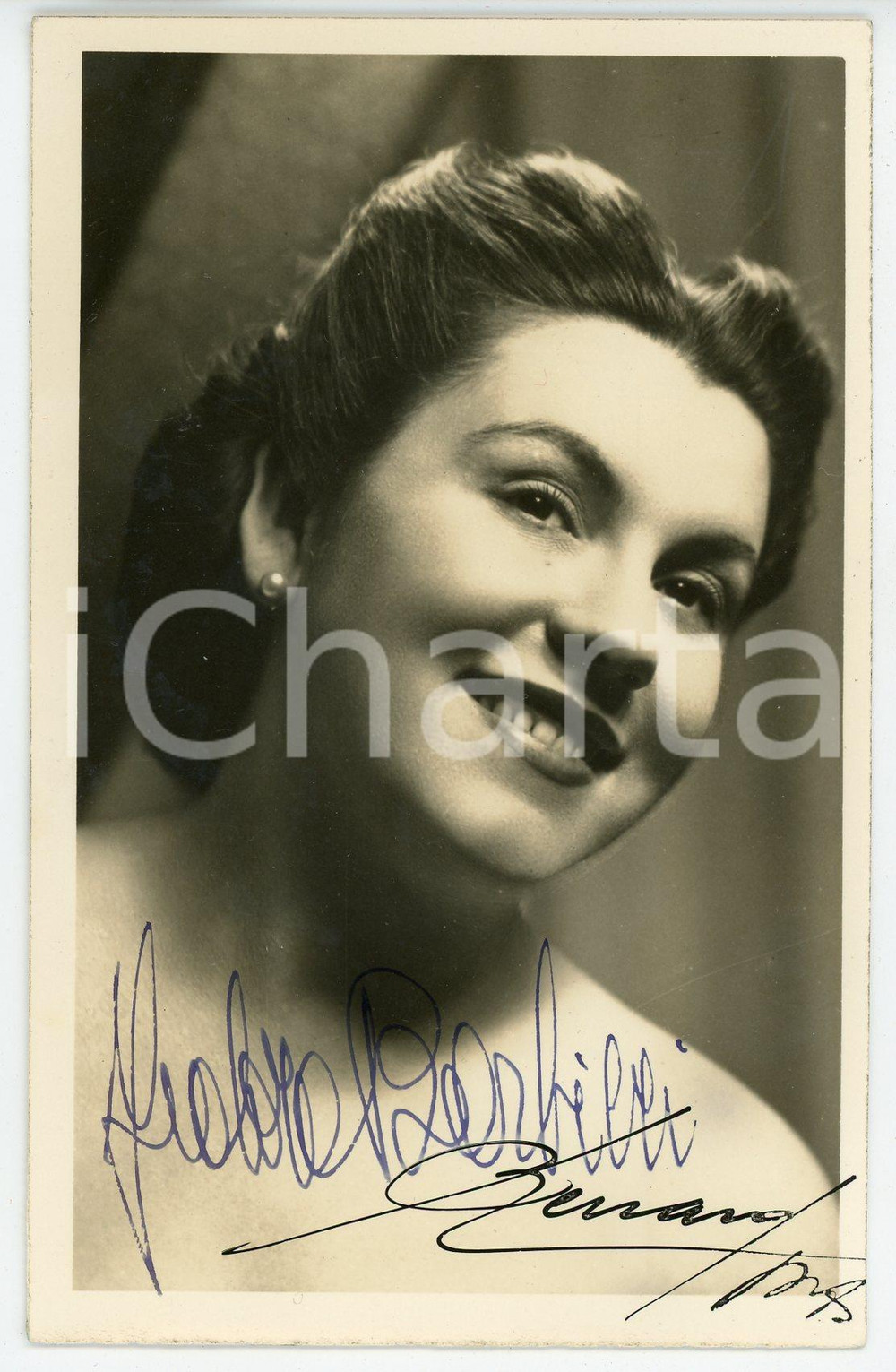 1951 LIRICA Fedora BARBIERI mezzosoprano - Foto con AUTOGRAFO 9x14 cm Fotografia d'epoca, con autografo. CONDIZIONI: GFORMATO: 11x15 cm     originale e autentica 1