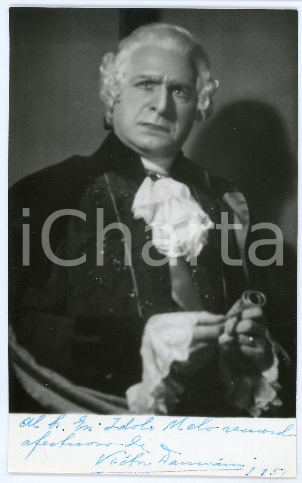 1951 LIRICA Baritono Victor DAMIANI - Ritratto - Foto con AUTOGRAFO 9x14 Fotografia d'epoca con autografo. CONDIZIONI: GFORMATO: 9x14 cm    originale e autentica 1