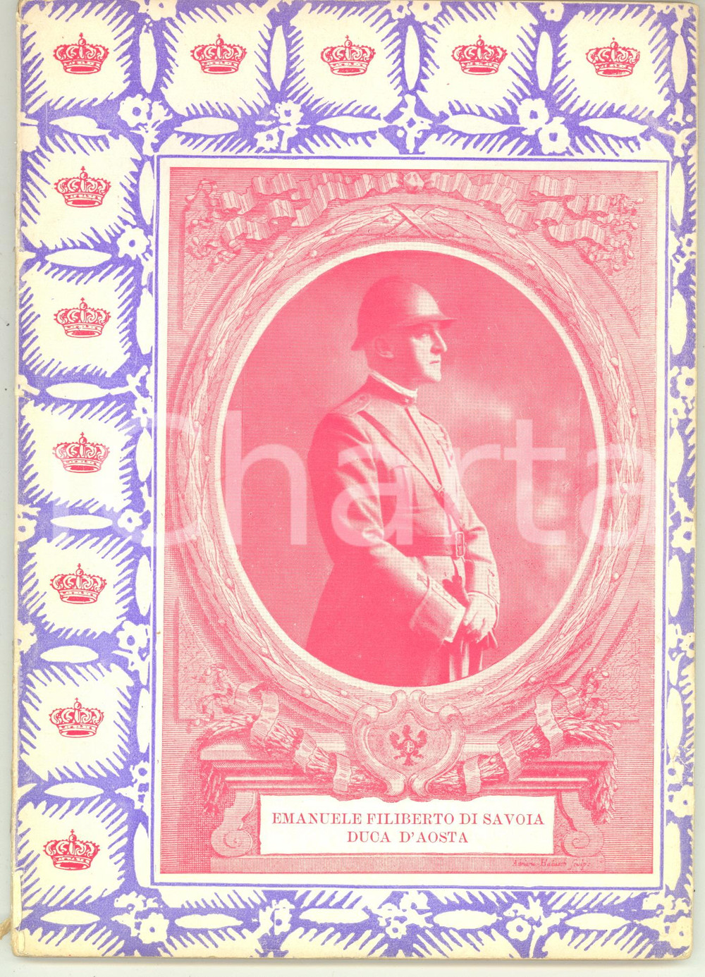 1931 Luciano MERLO Emanuele Filiberto di Savoia-Aosta - AUTOGRAFO Pubblicazione d'epoca, nella collana "Quaderni di Cultura Sabauda".Invio autografo al frontespizio.PAGINE: 64  CONDIZIONI: F (buone condizioni interne, ma strappi in copertina in corrispondenza del dorso e piccolo strappo al lato destro)EDITORE: Firenze - La Fiamma Fedele    originale e autentica 1