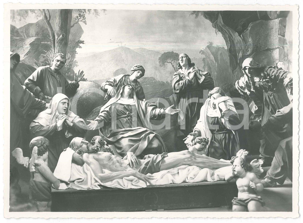 1950 ca ZONE Chiesa San Giovanni Battista - Compianto di Andrea FANTONI - Foto  Fotografia originale, con didascalia al verso.FOTOGRAFO: Simone Magnolini - Cogno (BS) GOOD/buono  Formato: 18x13 cm originale e autentica 1