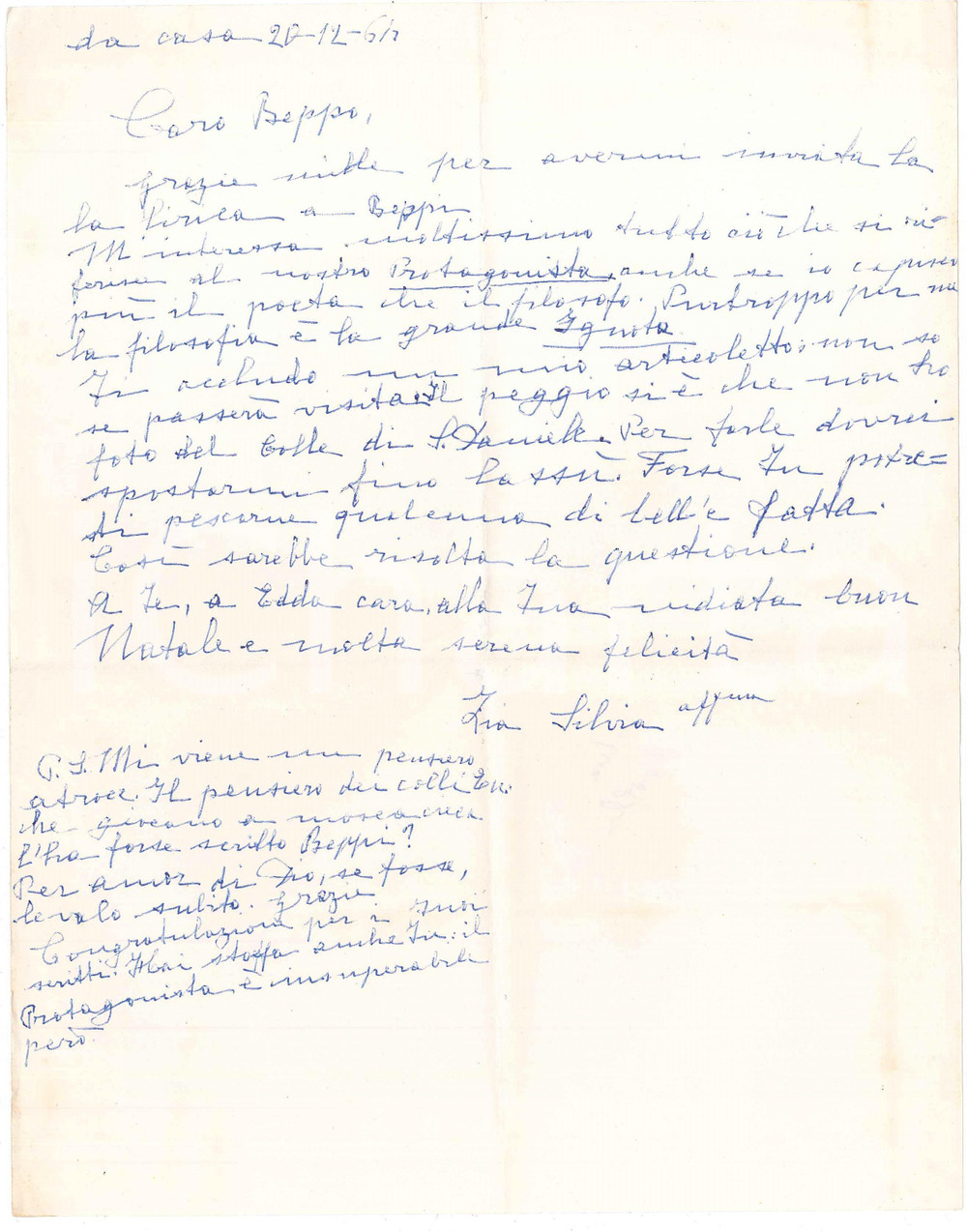1964 ESTE (?) Lettera scrittrice Silvia RODELLA al nipote - AUTOGRAFO Lettera autografa della scrittrice padovana Silvia Rodella.PAGINE: 1 FAIR/discreto piegature d'epoca  originale e autentica 1