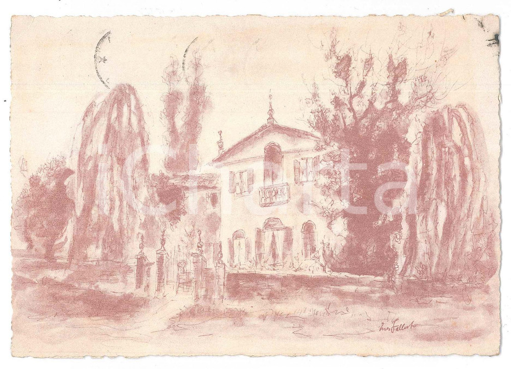 1958 CINTO EUGANEO Ca' Pasinetti - Cartolina Silvia RODELLA - AUTOGRAFO Cartolina postale d'epoca, autografa della scrittrice padovana Silvia Rodella, viaggiata.Al recto &egrave; presente un'immagine della villa di famiglia. FAIR/discreto piegature angolari Formato: 15x10 cm originale e autentica 1