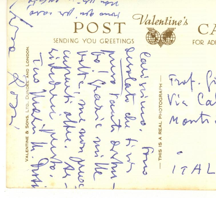 1957 MELROSE (SCOTLAND) Cartolina Mario M. ROSSI - Abbotsford Library *AUTOGRAFO Cartolina postale autografa del filosofo e anglista Mario Manlio Rossi. FAIR/discreto piegature angolari  originale e autentica 1