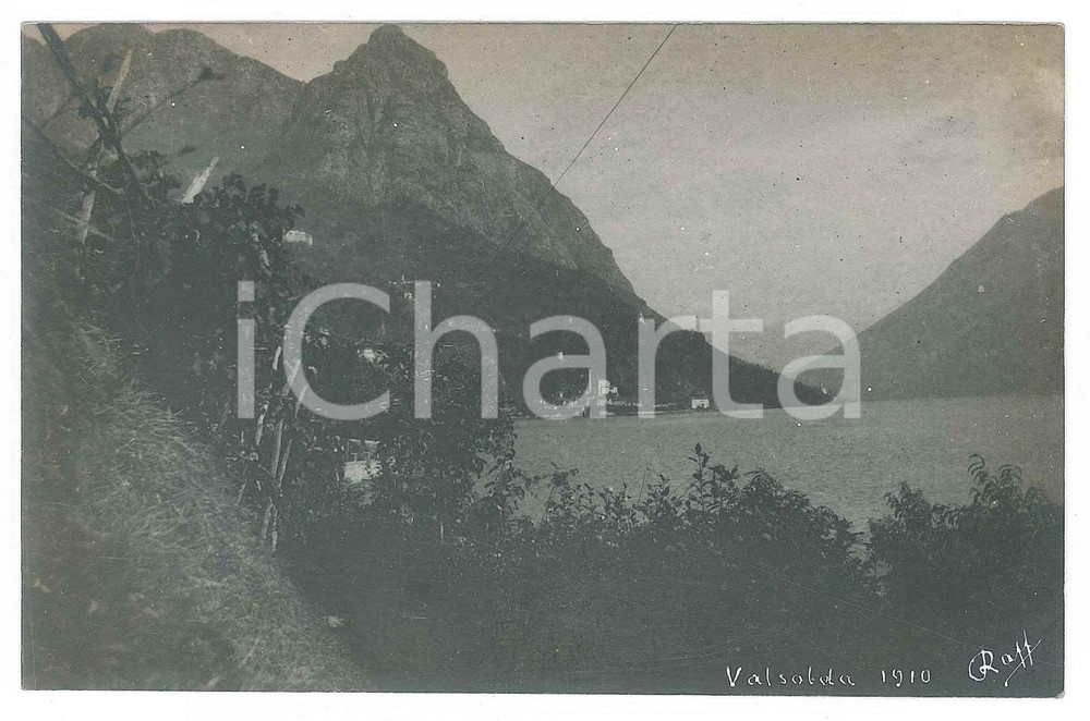 1910 VALSOLDA - COMO Veduta della valle - Fotografia Raffaele PEDRETTI  Fotografia d'epoca in formato cartolina postale.FOTOGRAFO: Raffaele Pedretti FAIR/discreto Lievi smussature agli angoli Formato: FP originale e autentica 1