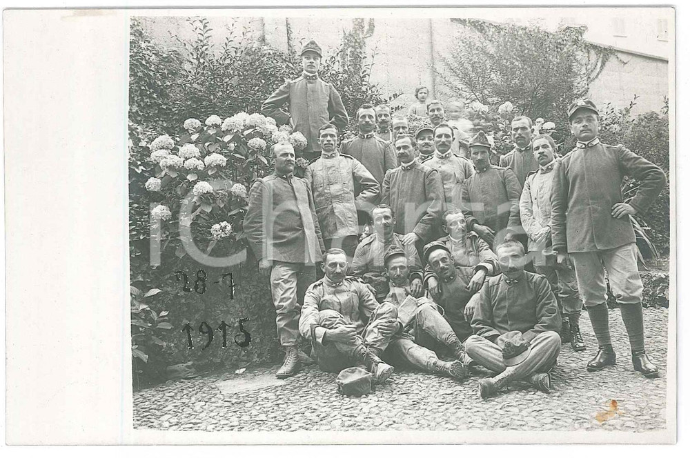 Fotografia d epoca originale 1915 WW1  REGIO ESERCITO Soldati in gruppo  Fotografia Raffaele PEDRETTI 1
