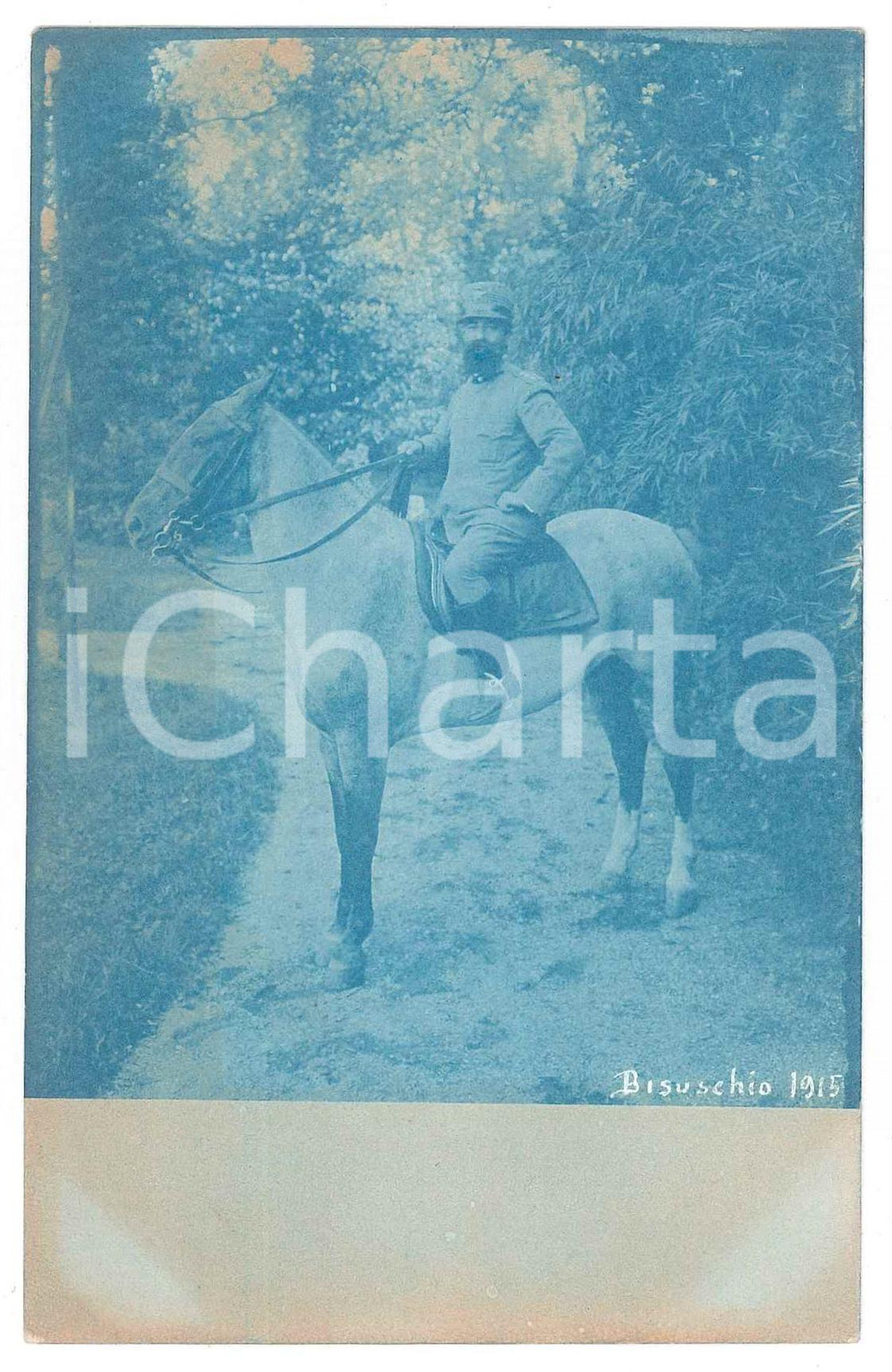 Fotografia d epoca originale 1915 WW1  BISUSCHIO Raffaele PEDRETTI a cavallo REGIO ESERCITO Fotografia 1