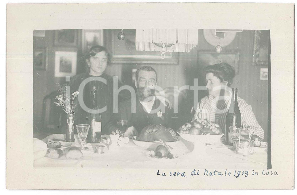 Fotografia d epoca originale 1919 MILANO  NATALE La famiglia di Raffaele PEDRETTI  Fotografia 1